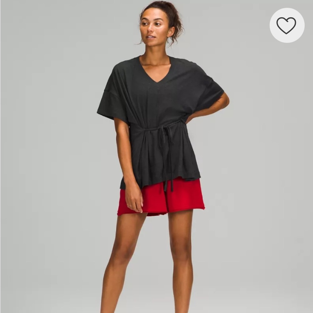 Lululemon side tie v neck t shirt oversized 8